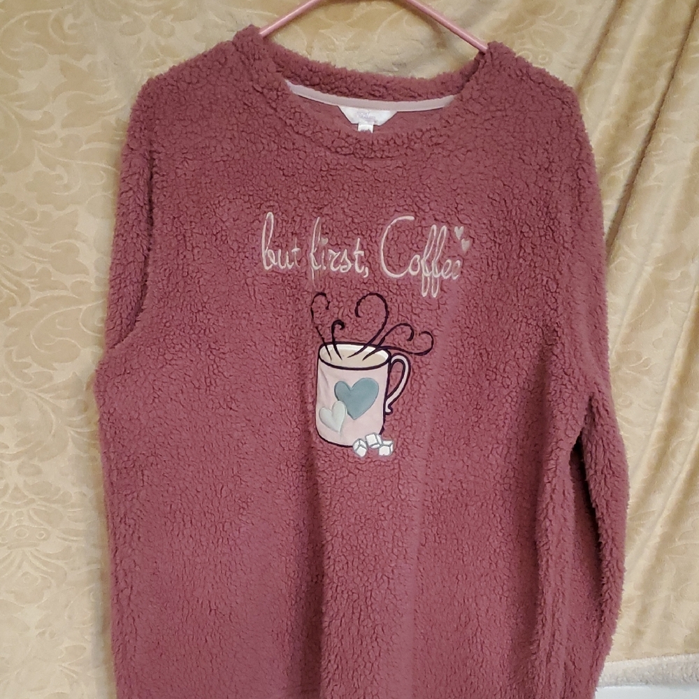 Cozy Pink Fleece Pajama Top